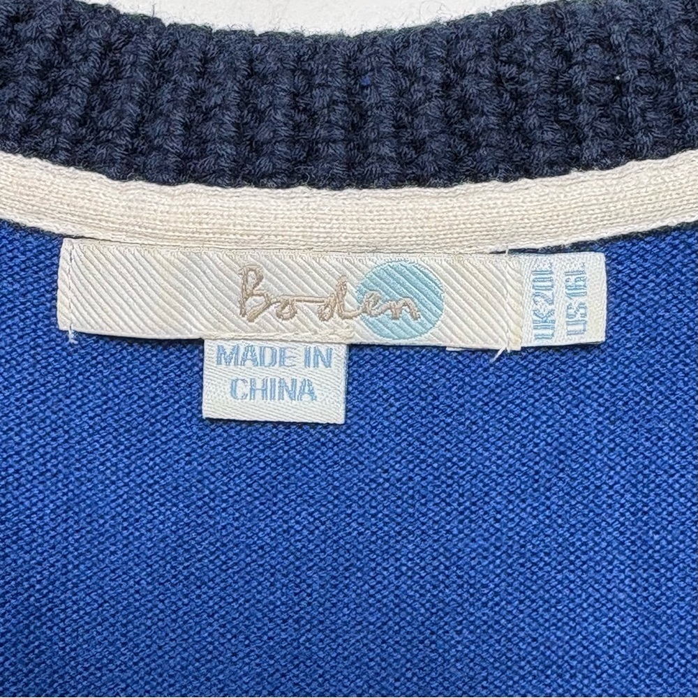 Boden Olivia Day Knited Fit & Flare Dress Size 16 Long Tall Blue Midnight - Picture 8 of 10